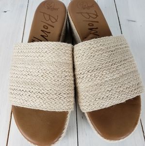 429GAP BLOWFISH LEIGH natural jute platform vegan slides chanclas 8.5